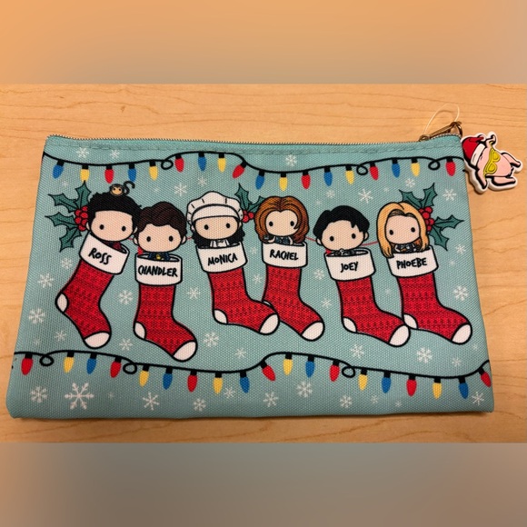 NEW Friends Television Series Christmas Themed Canvas Case With Zipper. - Picture 2 of 9